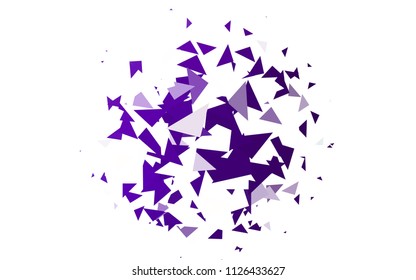 Light Purple vector abstract colorful background, which consist of triangles. Pattern with colored triangles on white background.