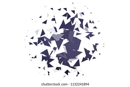 Light Purple vector abstract colorful background, which consist of triangles. Pattern with colored triangles on white background.