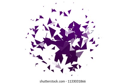 Light Purple vector abstract colorful background, which consist of triangles. Pattern with colored triangles on white background.
