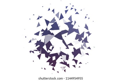Light Purple vector abstract colorful background, which consist of triangles. Pattern with colored triangles on white background.