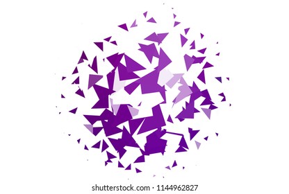 Light Purple vector abstract colorful background, which consist of triangles. Pattern with colored triangles on white background.
