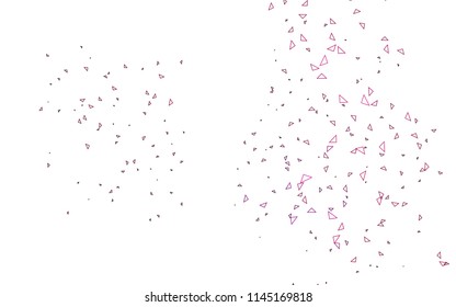 Light Purple vector abstract colorful background, which consist of triangles. Pattern with colored triangles on white background.