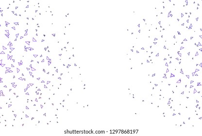 Light Purple vector abstract colorful background, which consist of triangles. Pattern with colored triangles on white background.