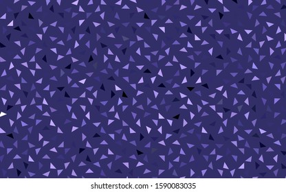 Light Purple vector abstract colorful background, which consist of triangles. Pattern with colored triangles on white background.