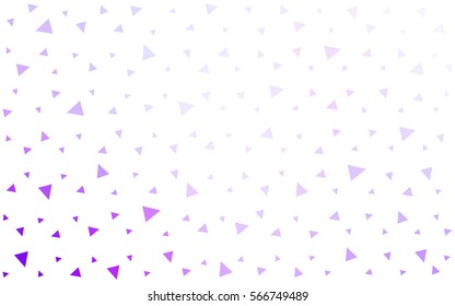 Light Purple vector abstract colorful background, which consist of triangles. Pattern with colored triangles on white background.