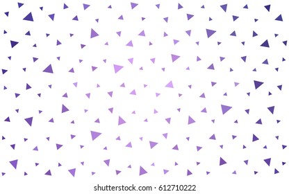 Light Purple vector abstract colorful background, which consist of triangles. Pattern with colored triangles on white background.