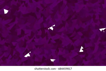 Light Purple vector abstract colorful background, which consist of triangles. Pattern with colored triangles on white background.