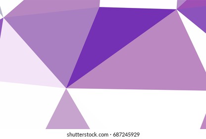 Light Purple vector abstract colorful background, which consist of triangles. Pattern with colored triangles on white background.