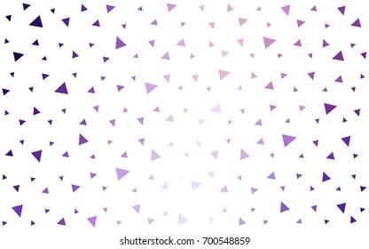 Light Purple vector abstract colorful background, which consist of triangles. Pattern with colored triangles on white background.