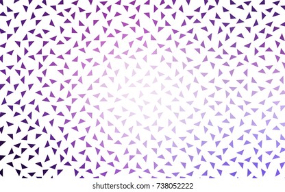 Light Purple vector abstract colorful background, which consist of triangles. Pattern with colored triangles on white background.