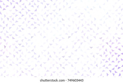 Light Purple vector abstract colorful background, which consist of triangles. Pattern with colored triangles on white background.