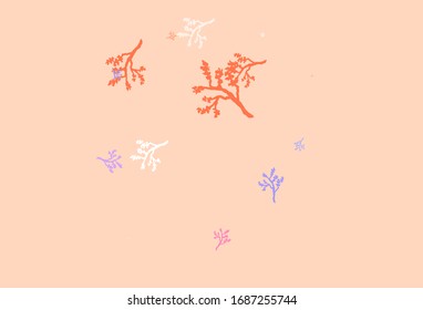 Light Purple vector abstract design with sakura. An elegant bright illustration with leaves and branches. Colorful pattern for kid's books.