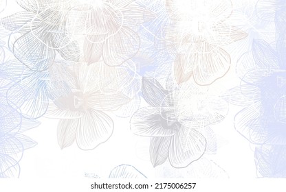 Light Purple vector abstract design with flowers. Flowers with gradient on white background. Pattern for wallpapers, coloring books.