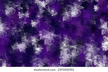 Light Purple vector abstract design with flowers. Creative illustration in blurred style with flowers. Pattern for heads of websites, designs.