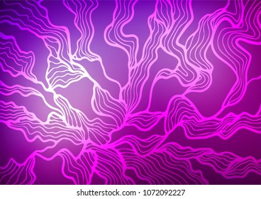 Light Purple vector abstract doodle texture. Shining colored illustration with doodles in wavy organic Zen tangle style. The pattern can be used for heads of websites and designs.