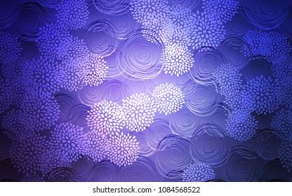 Light Purple vector abstract doodle pattern. Colorful illustration in doodle style with flowers. A completely new template for your business design.