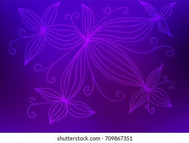 Light Purple vector abstract doodle template. Shining colored illustration with doodles in Arabic style. Hand painted design for web, wrapping, wallpaper.