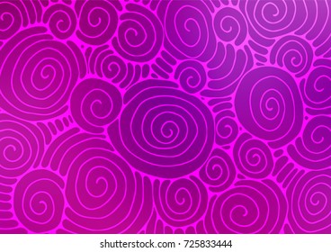 Light Purple vector abstract doodle texture. Colorful abstract illustration with lines in Asian style. The pattern can be used for wallpapers and coloring books.