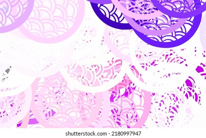 Light Purple vector Abstract illustration with colored bubbles in nature style. Blurred bubbles on abstract background with colorful gradient. Modern design for a business card.
