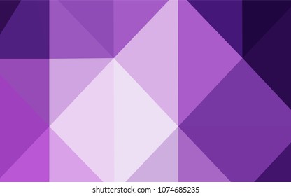Light Purple vector abstract mosaic backdrop. Creative illustration in halftone style with gradient. The best triangular design for your business.