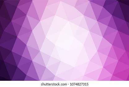 Light Purple vector abstract mosaic backdrop. Triangular geometric sample with gradient.  The polygonal design can be used for your web site.