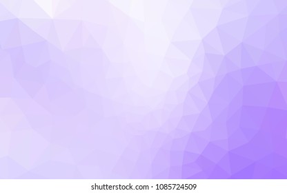 Light Purple vector abstract mosaic background. Triangular geometric sample with gradient.  Triangular pattern for your design.