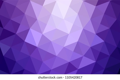 Light Purple vector abstract mosaic background. A sample with polygonal shapes. Textured pattern can be used for background.
