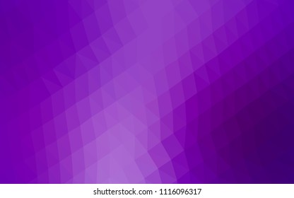 Light Purple vector abstract mosaic pattern. Creative illustration in halftone style with gradient. Triangular pattern for your business design.