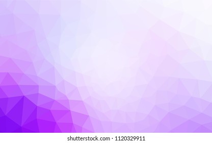Light Purple vector abstract mosaic pattern. Creative geometric illustration in Origami style with gradient. Best triangular design for your business.