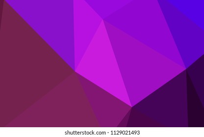 Light Purple vector abstract mosaic backdrop. Elegant bright polygonal illustration with gradient. Template for cell phone's backgrounds.