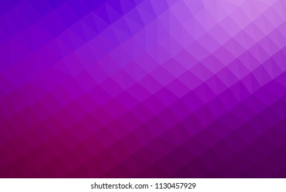 Light Purple vector abstract mosaic backdrop. Geometric illustration in Origami style with gradient.  The best triangular design for your business.