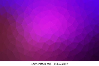 Light Purple vector abstract mosaic background. Colorful illustration in polygonal style with gradient. Triangular pattern for your design.