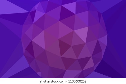 Light Purple vector abstract mosaic backdrop with a diamond. Abstract illustration with an elegant triangles. Brand new style for your business design.