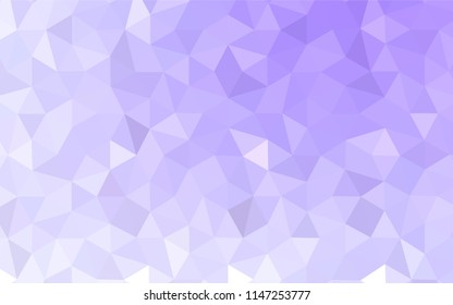 Light Purple vector abstract mosaic pattern. Polygonal abstract illustration with gradient. Best triangular design for your business.