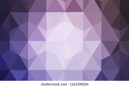 Light Purple vector abstract mosaic background. Shining colorful illustration with triangles. Best triangular design for your business.