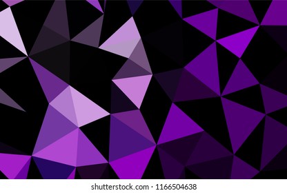 Light Purple vector abstract mosaic backdrop. Triangular geometric sample with gradient.  The textured pattern can be used for background.