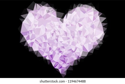 Light Purple vector abstract mosaic backdrop. Colorful illustration in abstract style with gradient. The best triangular design for your business.
