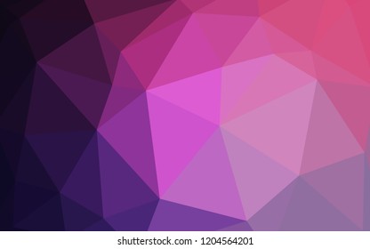 Light Purple vector abstract mosaic pattern. Shining colorful illustration with triangles. Polygonal design for your web site.