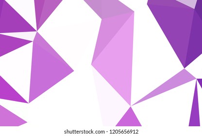 Light Purple vector abstract mosaic backdrop. Shining colorful illustration with triangles. Triangular pattern for your design.