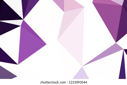 Light Purple vector abstract mosaic pattern. Glitter abstract illustration with an elegant triangles. Brand new design for your business.