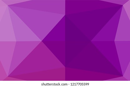 Light Purple vector abstract mosaic background. Triangular geometric sample with gradient.  A completely new design for your business.
