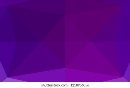 Light Purple vector abstract mosaic pattern. Creative illustration in halftone style with gradient. Triangular pattern for your business design.