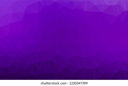 Light Purple vector abstract mosaic backdrop. Geometric illustration in Origami style with gradient.  The best triangular design for your business.