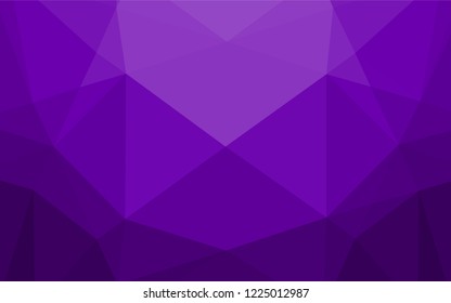 Light Purple vector abstract mosaic backdrop. Triangular geometric sample with gradient.  The best triangular design for your business.