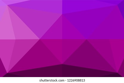 Light Purple vector abstract mosaic background. A sample with polygonal shapes. The best triangular design for your business.
