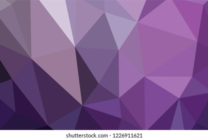 Light Purple vector abstract mosaic backdrop. Triangular geometric sample with gradient.  Completely new template for your banner.