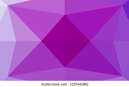 Light Purple vector abstract mosaic pattern. Triangular geometric sample with gradient.  A completely new design for your business.