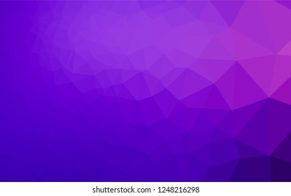 Light Purple vector abstract mosaic pattern. Triangular geometric sample with gradient.  The template can be used as a background for cell phones.