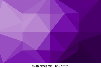 Light Purple vector abstract mosaic pattern. A sample with polygonal shapes. The best triangular design for your business.