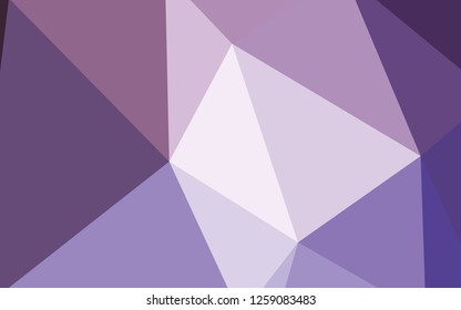 Light Purple vector abstract mosaic pattern. Triangular geometric sample with gradient.  Pattern for a brand book's backdrop.